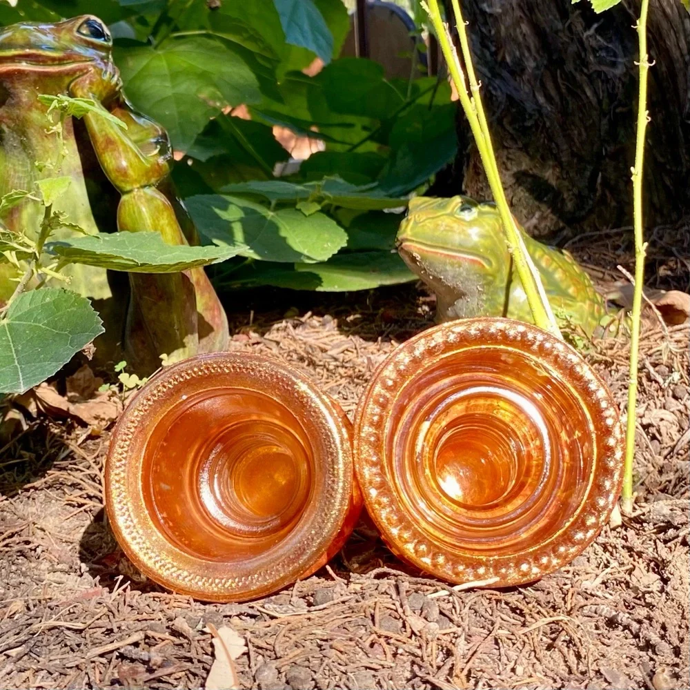 Yard or Garden Art / Bocce Ball Court Markers ~ Home Decor ~ Glass Insulators - Picture 3 of 8